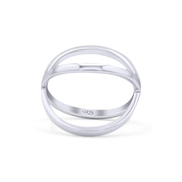 Criss Cross Ring Oxidized Band Solid 925 Sterling Silver Thumb Ring (19mm)